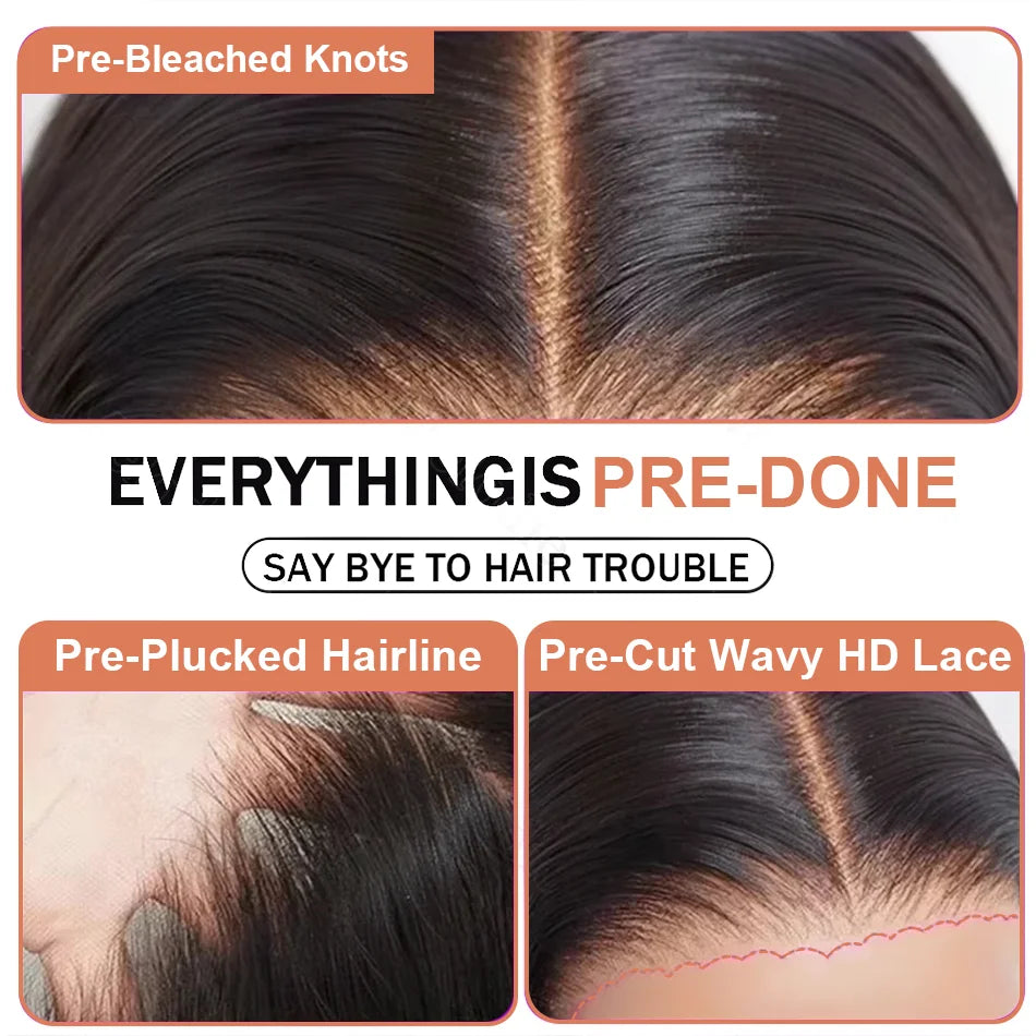 Bone Straight 13x6 HD Lace Frontal Wig 5x5 Closure Glueless Wig 100% Human Hair 30 40 Inch 13x4 Transparent Lace Pre Plucked Wig