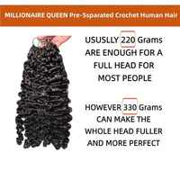 Millionaire Queen Feather Hair Weft 15A Burmese Curly 100% Real Human Hair Weave Knotless Crochet Pre-Separated Hair Extensions
