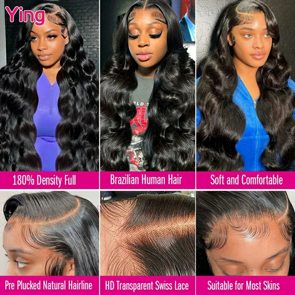 Ying Highlight Honey Blonde 180% Body Wave 13x6 Transparent Lace Front Wig 13x4 Lace Front Wig PrePlucked With Baby Hair