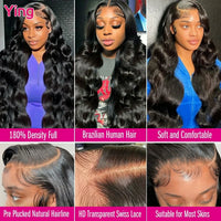 Ying Highlight Honey Blonde 180% Body Wave 13x6 Transparent Lace Front Wig 13x4 Lace Front Wig PrePlucked With Baby Hair