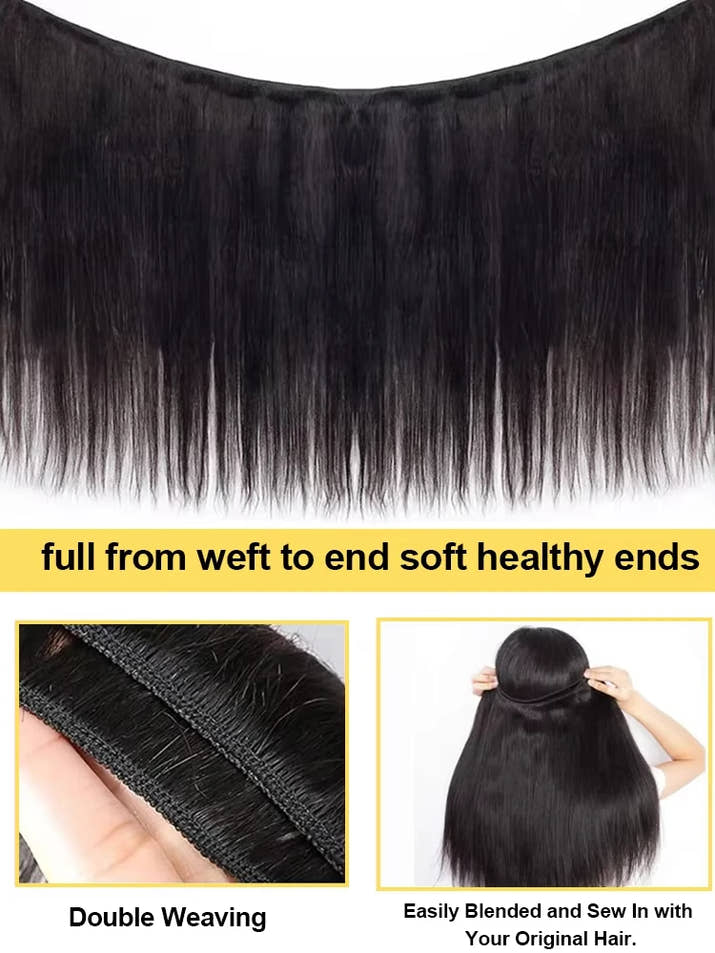 36 40 Inch Straight Human Hair Bundles 100% Human Hair Raw Virgin Unprocessed Hair Extensions Weave 3 4 Bundle Deals For Women