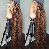 250% 13X6 Real HD Lace Frontal Wigs Highlight Curly Wigs Human Hair Wigs Bye Bye Knots Water Wave Wigs Brazilian Hair For Woman