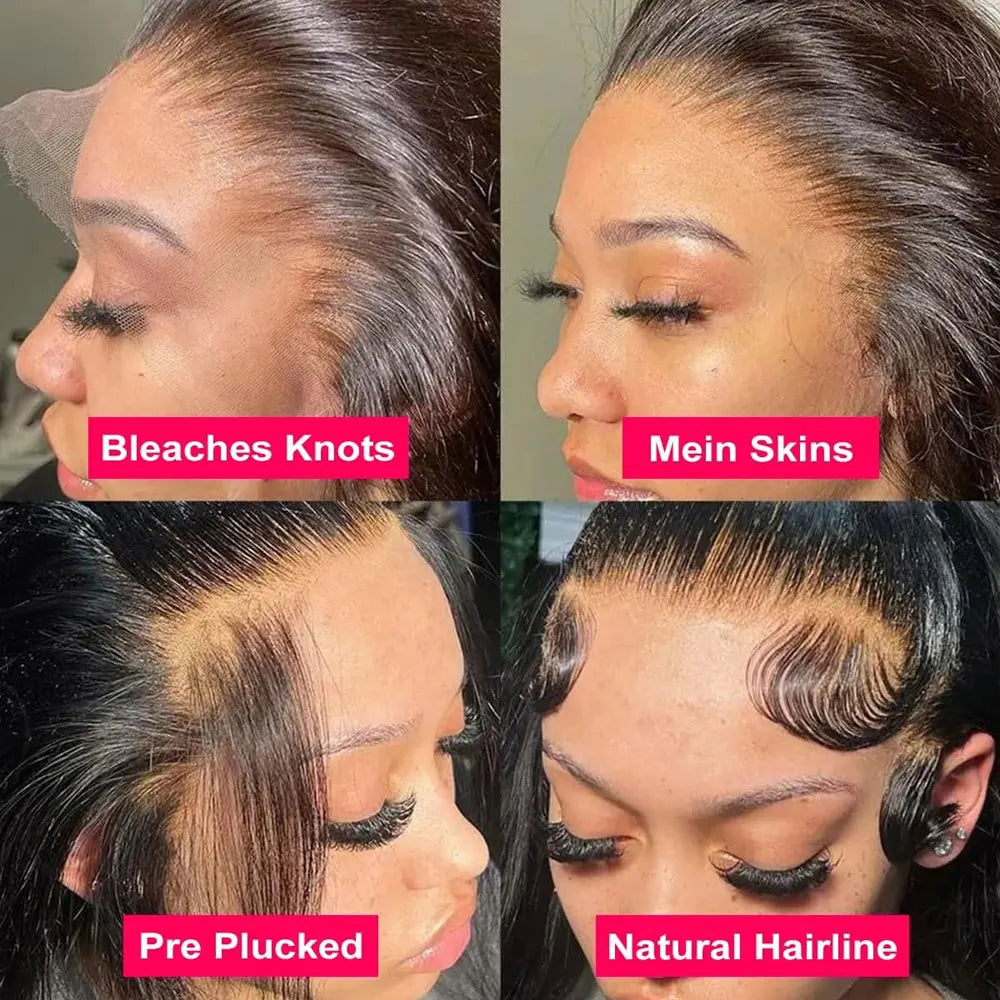 250 Density 13x6 HD Bone Straight Lace Front Wigs Human Hair Brazilian 40 42 Inch Glueless Lace Frontal Human Hair Wigs For Wome