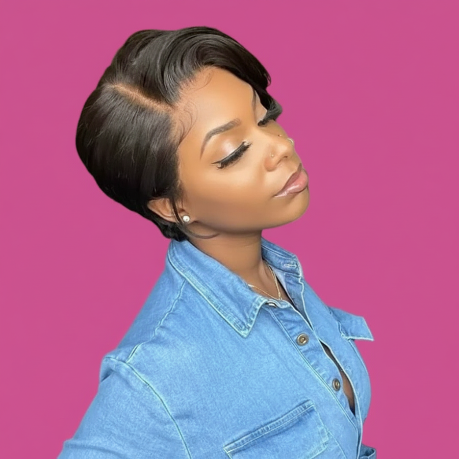 Straight Pixie Cut 13×4 HD Lace Human Hair Wig