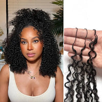 240g Afro Kinky Burmese Curly Crochet Human Hair Knotless Pre-Separated Crochet Feather Hair Extensions Curly Human Hair