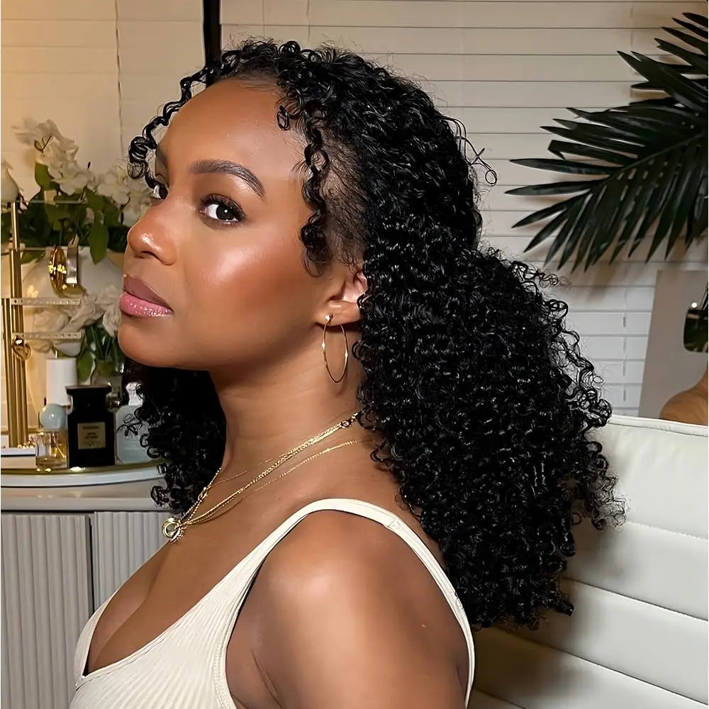 240g Afro Kinky Burmese Curly Crochet Human Hair Knotless Pre-Separated Crochet Feather Hair Extensions Curly Human Hair