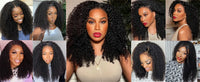 Kinky Curly Lace Front Wig 4C Edges Baby Hair Human Hair Wig Natural Hairline 180% Density Average Cap Size Glueless Option