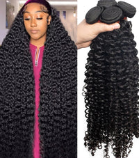 100% Virgin Afro Deep kinky Curl human hair HD Transparent Lace Front Closure with bundles