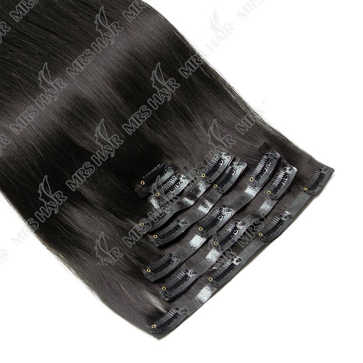 Invisible PU Clip In Hair Extension Human Hair Injected PU Tape Weft Clip in Extension 7Pcs/set 12-24inch 100G 120G Clip On Hair