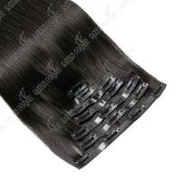 Invisible PU Clip In Hair Extension Human Hair Injected PU Tape Weft Clip in Extension 7Pcs/set 12-24inch 100G 120G Clip On Hair