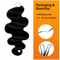 Body Wave Crochet Human Hair Knotless Pre-Separated Feather Lightweight Human Crochet Hair Extensions For Braids Twist For Women