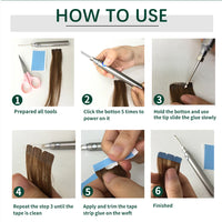 Mini Tape in Human Hair Extensions Double Side Invisible Seamless Tape in Hair 10pcs/set Natural Straight Black Brown Blonde