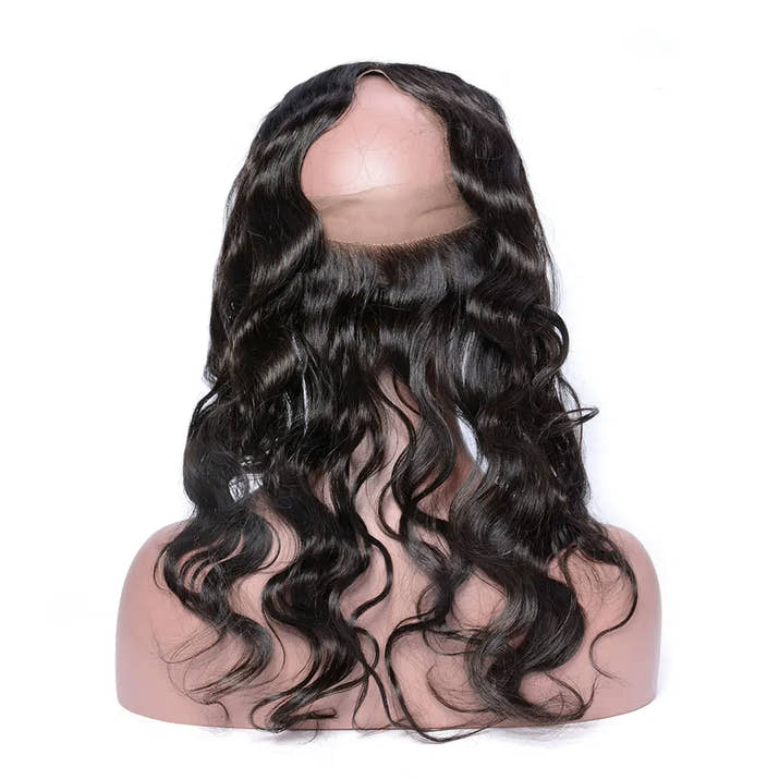 Body Wave Human Hair 360 Lace Frontal Closure 10 - 22 inch Natural Black Preplucked Wavy 360 Lace Closure for Women