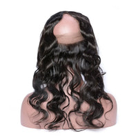 Body Wave Human Hair 360 Lace Frontal Closure 10 - 22 inch Natural Black Preplucked Wavy 360 Lace Closure for Women