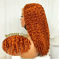 Ginger Orange Burmese Curly Human Hair Wig Pre Plucked 13x6 Hd Lace Front Human Hair Wig #350 Colored Wig Human Hair 200 Density