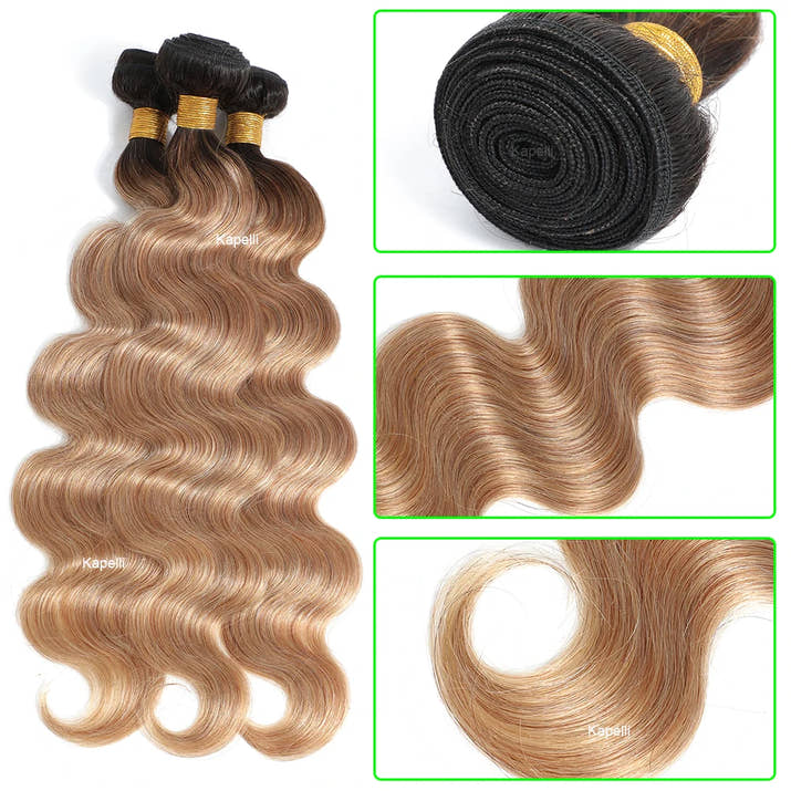 Honey Blonde Bundles Human Hair Body Wave Human Hair Bundles Remy Brazilian Human Hair Weave Extentions 1/3/4 pcs Bundle Deals