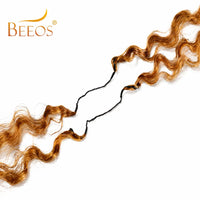 Burmese Curly #30 Brown Crochet Human Hair Lightweight Knotless Feather Extensions Pre Separated Curly Hair Bundles For Women