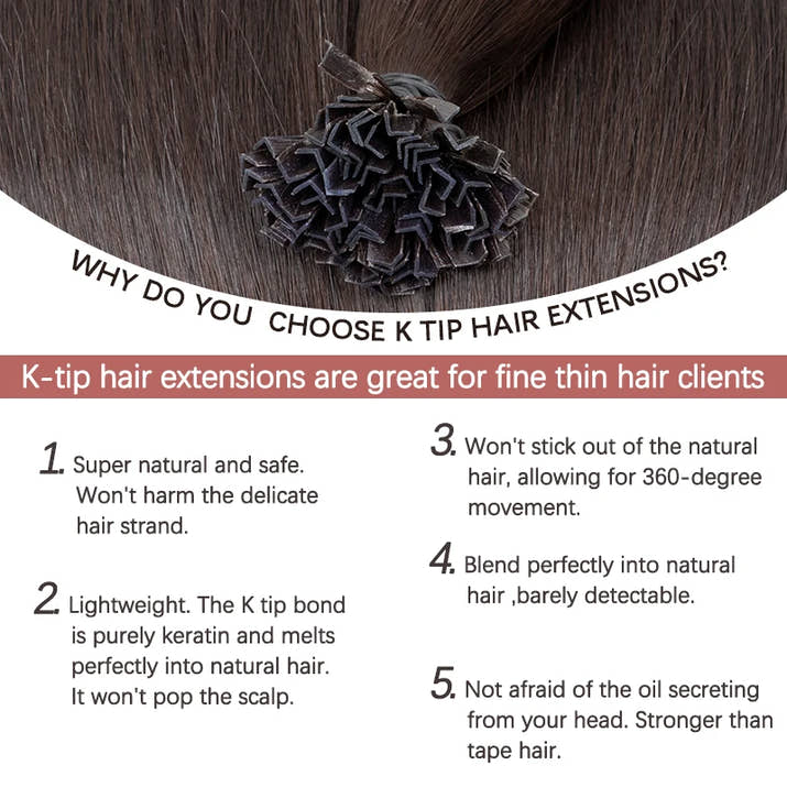 K Tip Hair Extensions Keratin Human Hair Hot Fusion Hair Extension 1cm Italy Keratin Glue Machine Remy 12-24inch 30  50G/pack