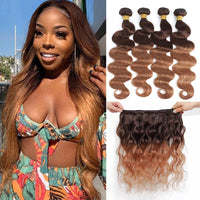 Honey Blonde Bundles Human Hair Body Wave Human Hair Bundles Remy Brazilian Human Hair Weave Extentions 1/3/4 pcs Bundle Deals