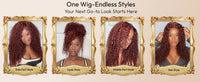 UNice 7x5 Bye-Bye Knots Reddish Brown Curly Human Hair Wig With Drawstring Pre Cut Pre Bleached Glueless Wigs
