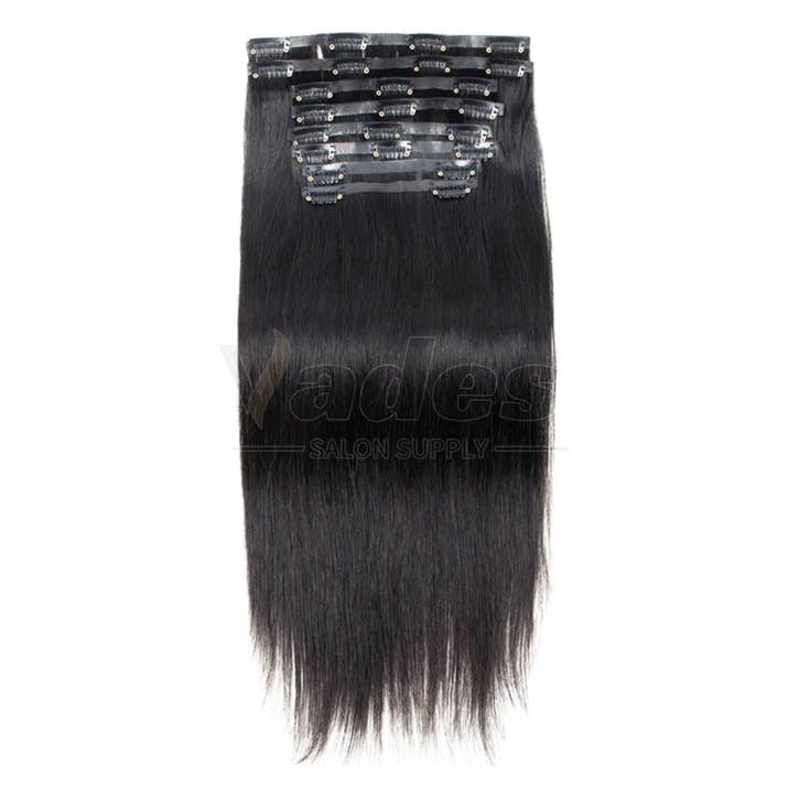 Invisible PU Weft Clip In Extension Human Hair Injected Clip in Hair Weft Machine Remy 12