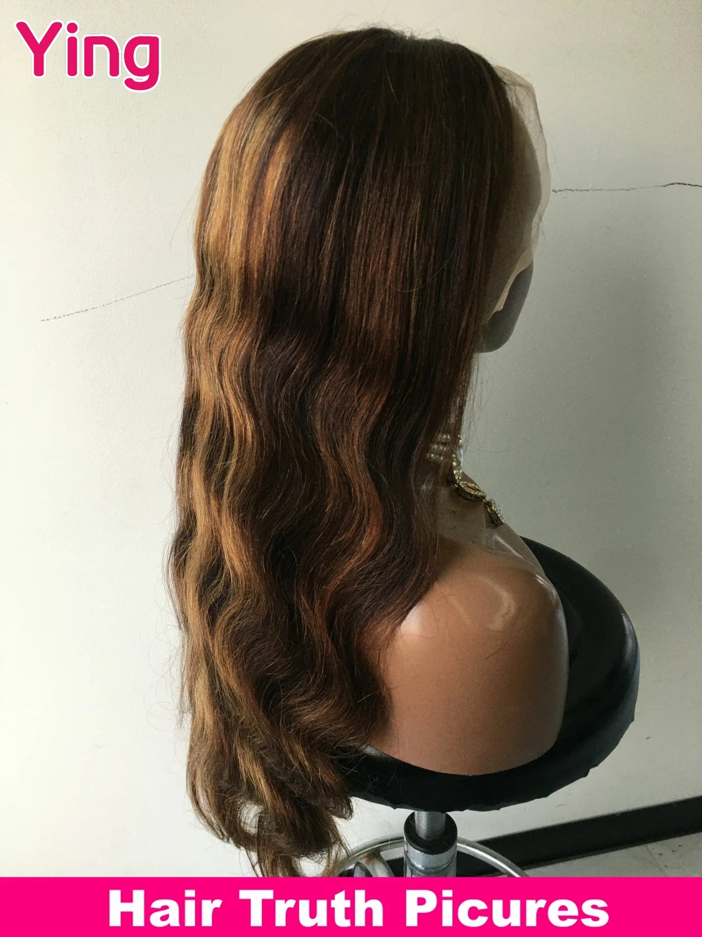 Ying Highlight Honey Blonde 180% Body Wave 13x6 Transparent Lace Front Wig 13x4 Lace Front Wig PrePlucked With Baby Hair