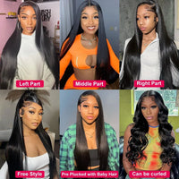 250 Density 13x6 HD Bone Straight Lace Front Wigs Human Hair Brazilian 40 42 Inch Glueless Lace Frontal Human Hair Wigs For Wome
