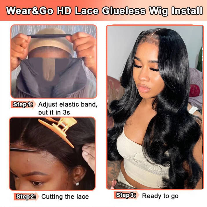 250% Glueless 2x6 HD Lace Closure Wigs Body Wave Preplucked Wear Go HD Transparent Lace Frontal Human Hair Wigs For Women