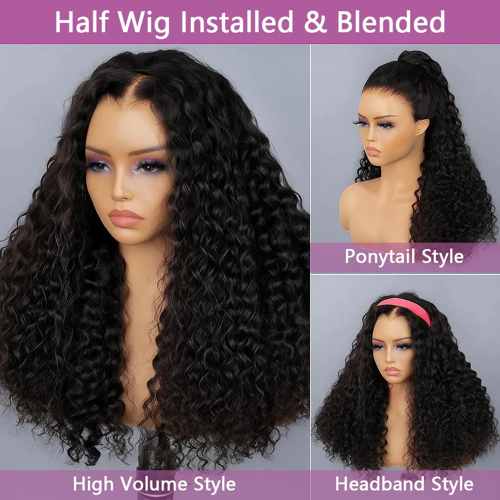 Flexi-Fit 3-in-1 Messy Curly Half Wig