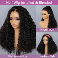 Flexi-Fit 3-in-1 Messy Curly Half Wig