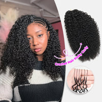 Kinky Curly Miracle Knots Human Crochet Hair 240g/Pack Invisible Pre-Separated Feather Crochet Human Hair Extensions For Women
