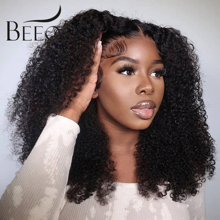 BEEOS Jerry Curly Glueless 250% Skinlike 13x6 HD Lace Front Human Hair Wigs Preplucked 5x5 HD Transparent Lace Wigs For Women