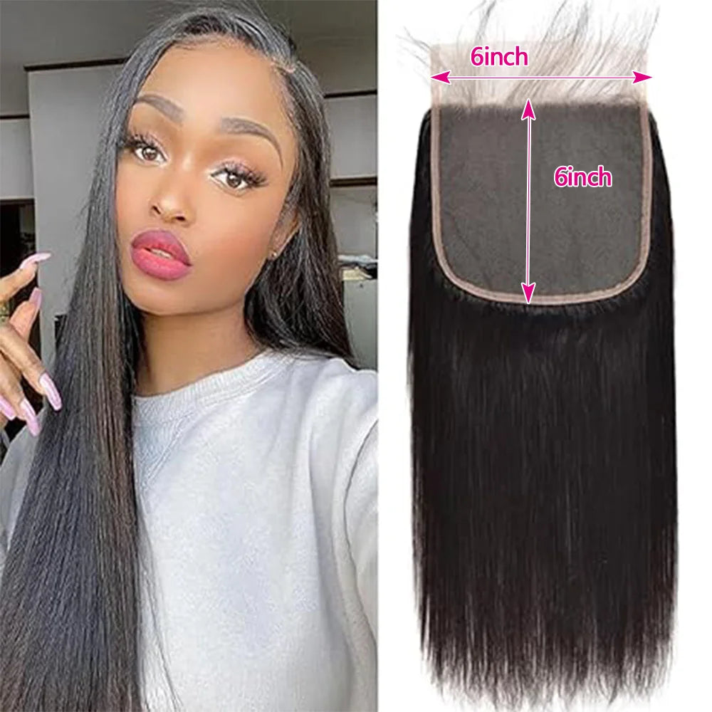 Straight 13x6 13X4 HD Lace Frontal Brazilian Human Hair Preplucked 4x4 5x5 6x6 Transparent Lace 2x6 Hd Lace Closure Human Hair