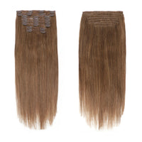 Invisible PU Clip In Hair Extension Human Hair Injected PU Tape Weft Clip in Extension 7Pcs/set 12-24inch 100G 120G Clip On Hair