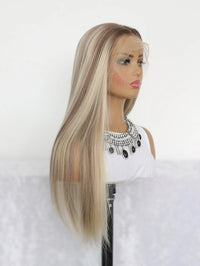24" Blonde Highlight Straight Lace Wig