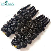 Feather Crochet Human Hair Extensions Curly Water Wave Knotless Pre-Separated Feather Crochet Human Hair With Tight Curly Ends