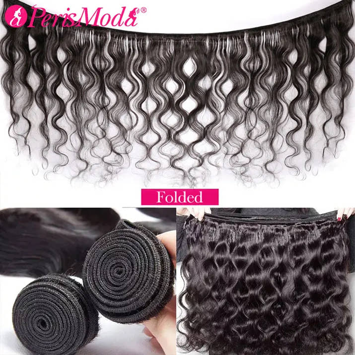 PerisModa 100% Human Hair Body Wave Bundles Human Hair Brazilian Natural Black 3/4 Bundle Deals Virgin Hair Raw Hair Extensions