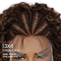 Custom Braided Curly Lace Front Wig