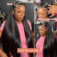 Bone Straight 13x6 HD Lace Frontal Wig 5x5 Closure Glueless Wig 100% Human Hair 30 40 Inch 13x4 Transparent Lace Pre Plucked Wig