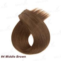 Invisible Long Tape PU Weft Human Hair Bundles Real Natural Hair Seamless & No-Glue Injected Tape In Hair Extensions Thick Ends