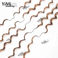 Highlight Colored Feather Crochet Human Hair Extension Highlight Honey Brown Color Body Wave Reusable Feather Crochet Human Hair