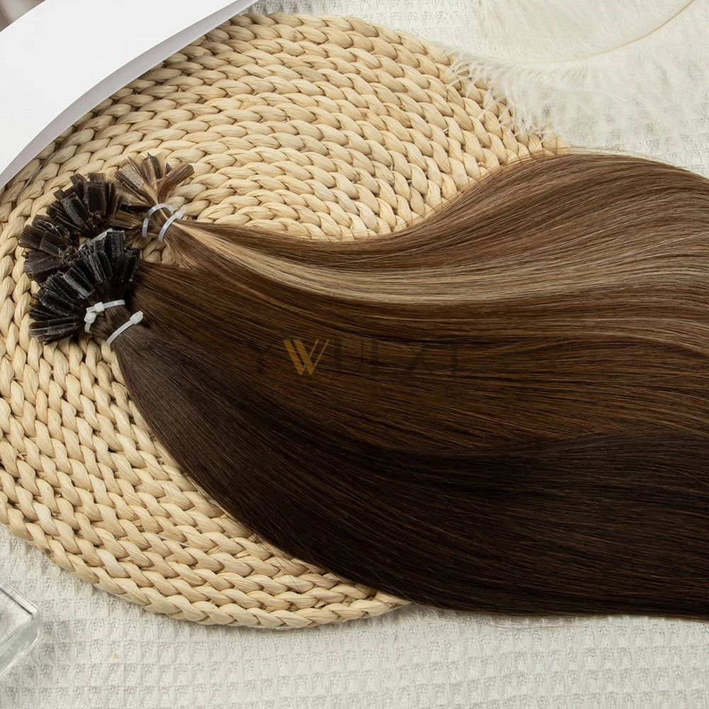 K Tip Hair Extensions Keratin Human Hair Hot Fusion Hair Extension European Hair Keratin Glue Machine Remy 12-20 inches