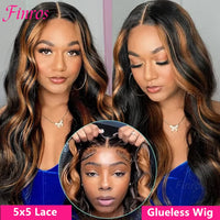 Finros 1b30 Highlight Glueless Human Hair Wigs Ready To Wear Pre Cut Ombre Blonde 13x6 Hd Frontal Body Wave Wigs For Black Women