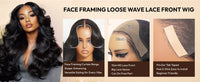 UNice 13x4 HD Real Scalp™ Wig Pull And Go Drawstring Loose Wave Human Hair Wig With Face Framing Curtain Bangs