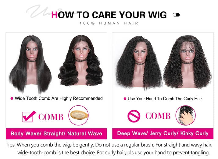 UNice 13x4 HD Real Scalp™ Wig Invisible Lace Frontal Kinky Straight Wig With Drawstring 100% Human Hair Glueless Wigs