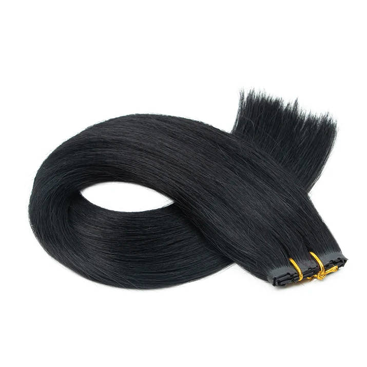Invisible Hole Flat Pu Tape Human Hair Twin Tabs 25cm Long Tape PU Weft Real Human Hair No Glue Microlink Application 40-50g