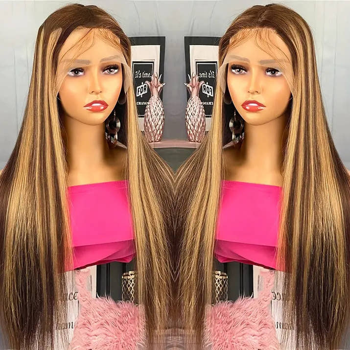 Piano Color Long Straight Wig