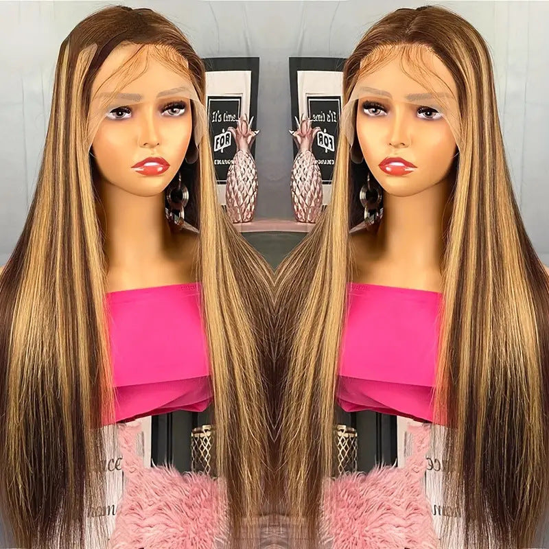 Piano Color Long Straight Wig
