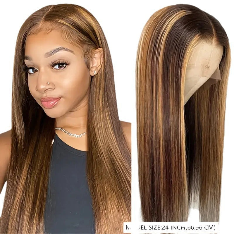 Piano Color Long Straight Wig