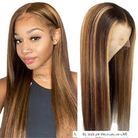 Piano Color Long Straight Wig